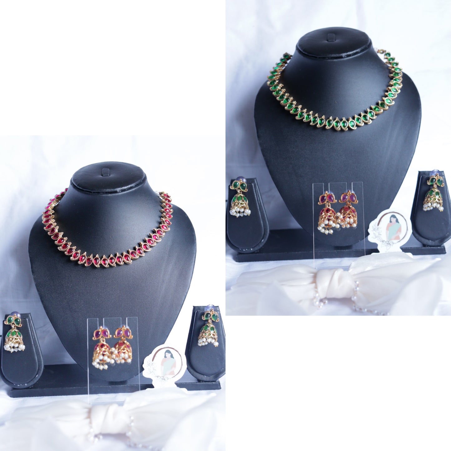 Reversible Mango drop necklace sets