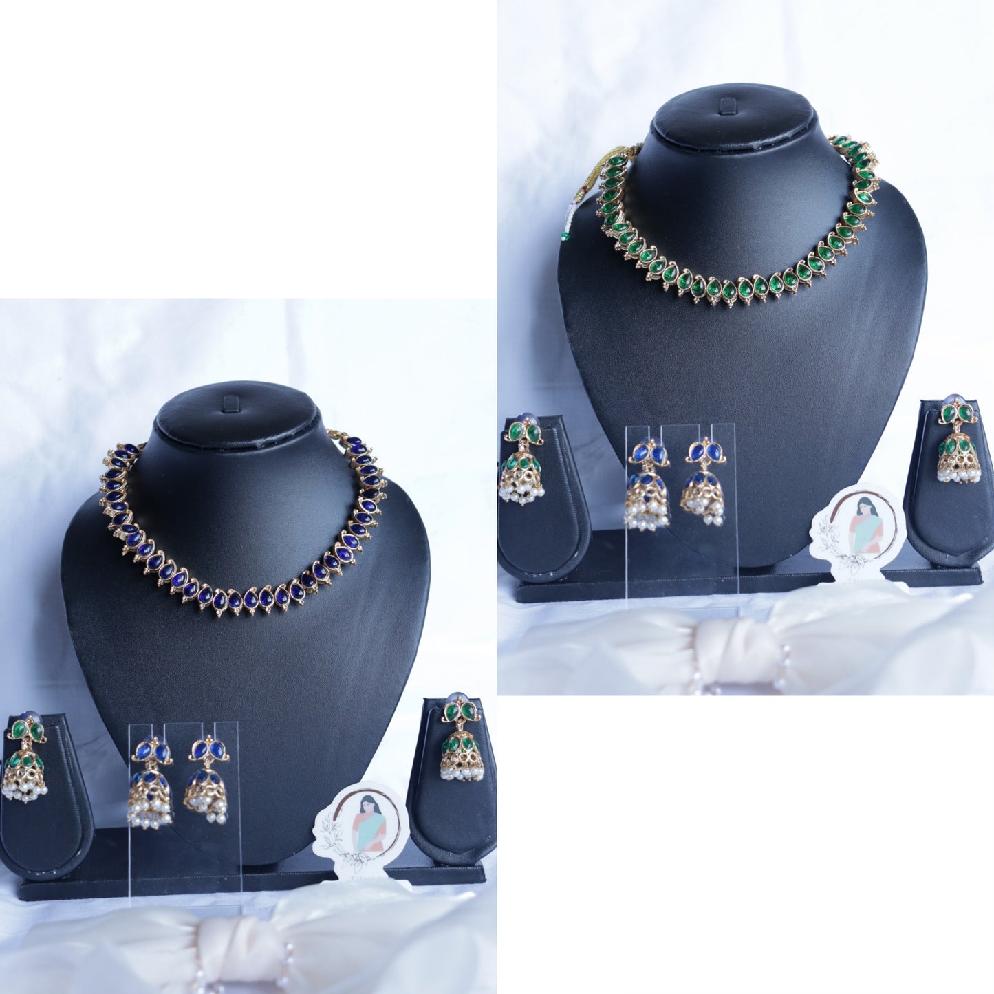 Reversible Mango drop necklace sets