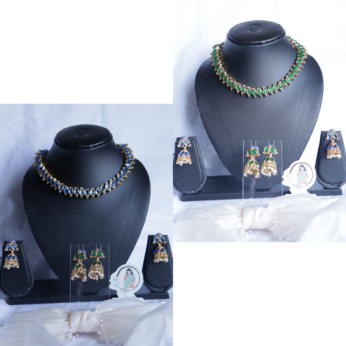 Reversible Mango drop necklace sets