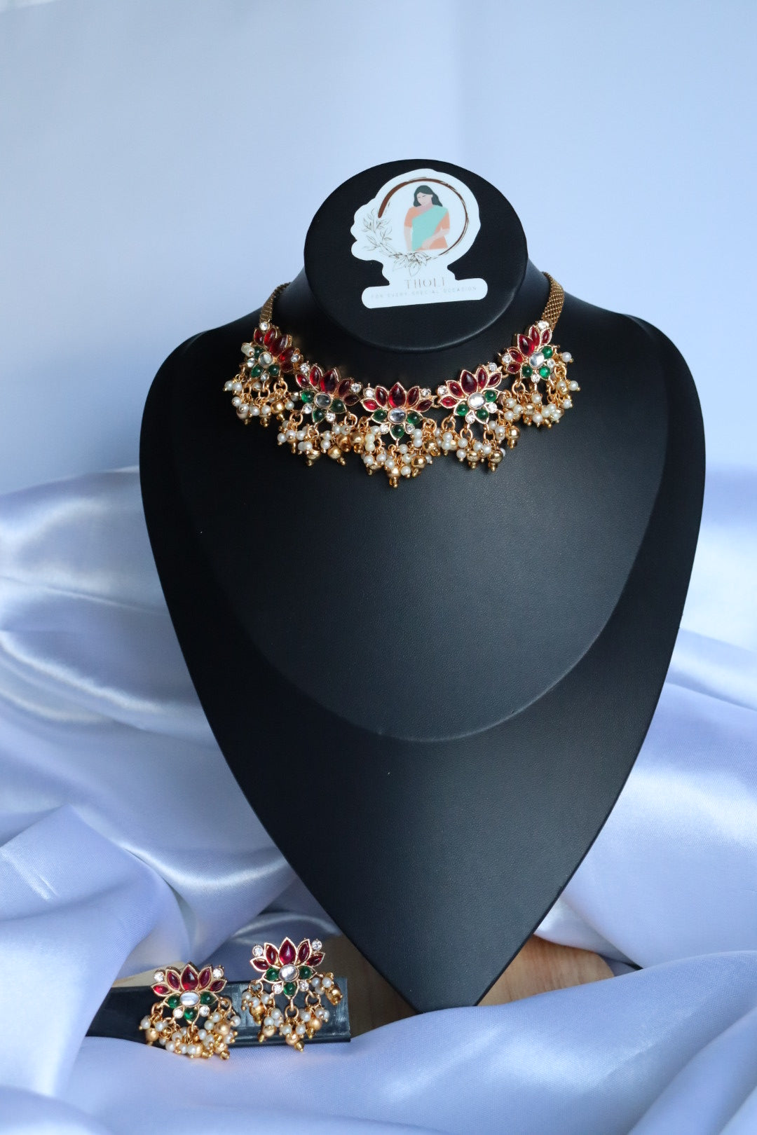 Designer pearl Lotus choker set