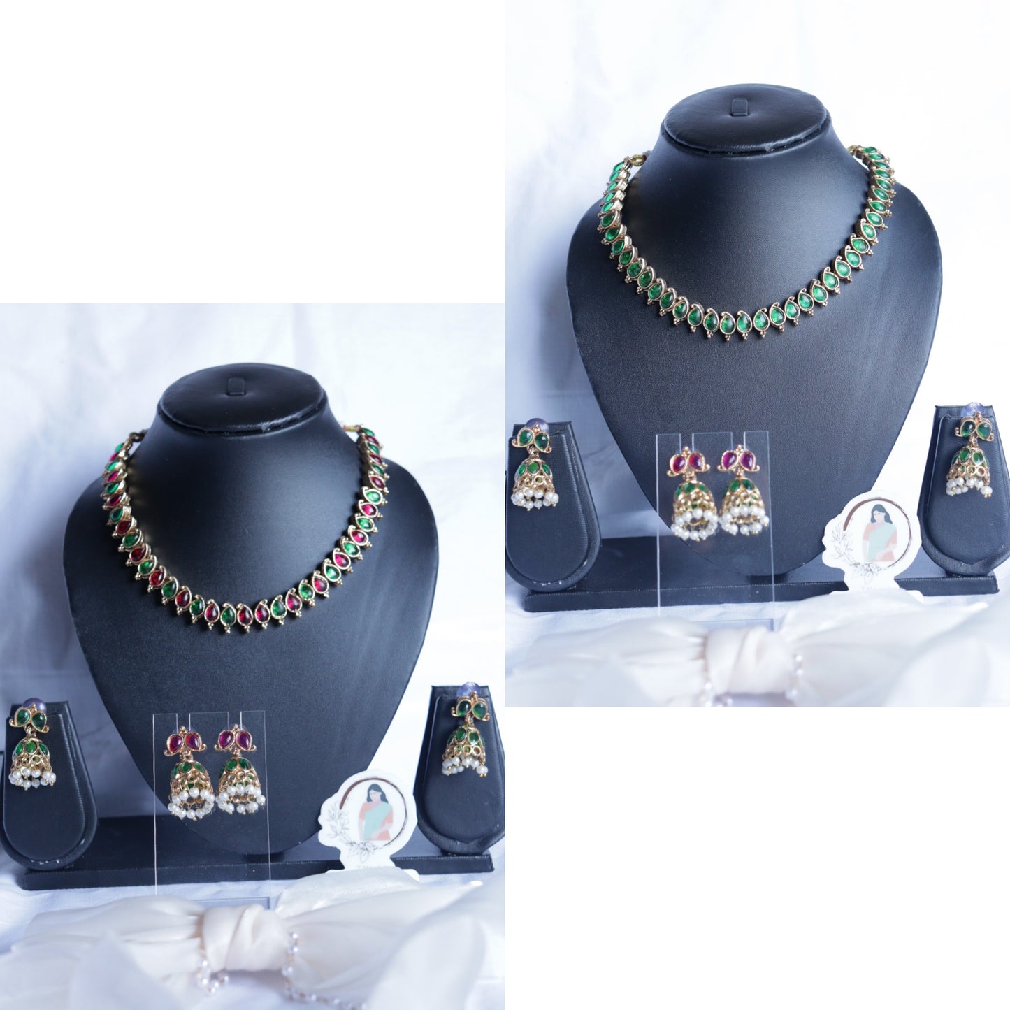 Reversible Mango drop necklace sets