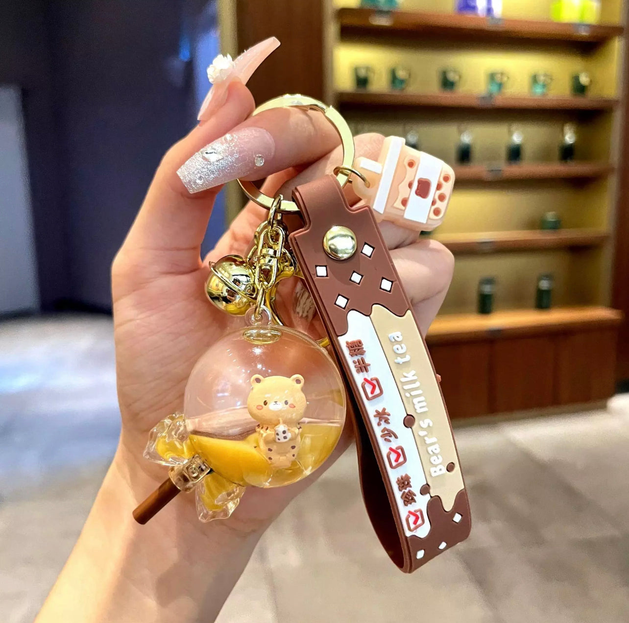 Boba key chain lolipop